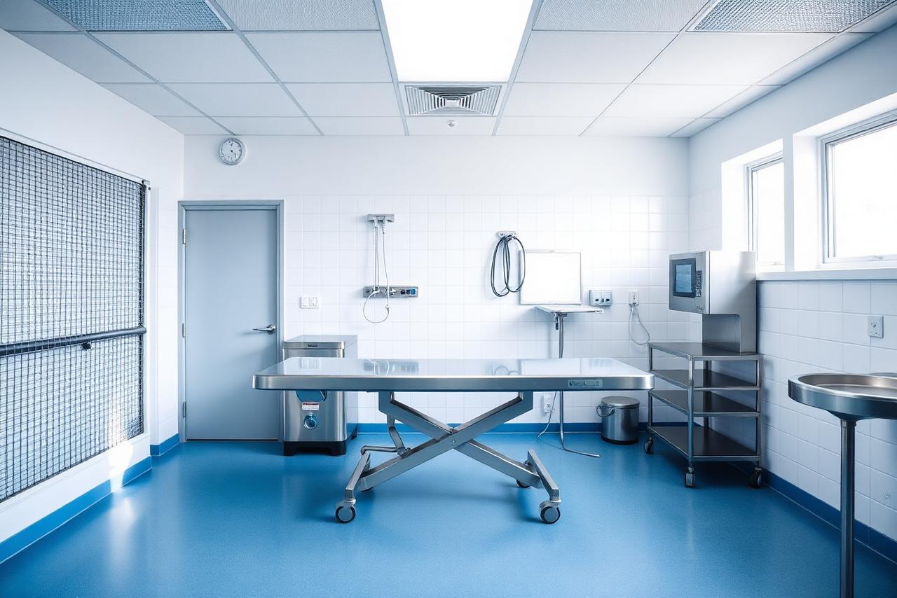 Sala de atendimento clínico veterinário da unidade do Abrigo Resgaute